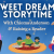 Blue rectangle with words "Sweet Dreams Storytime with Chioma Anderson and Rasing a Reader" over illustrations of families reading together and a picture of Chioma Anderson