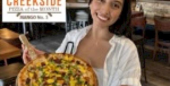 A Guatemalan Mango Treat Pizza at Creekside Pizza & Taproom