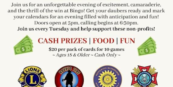 Novato Bingo at Trek Winery (Every Tuesday)