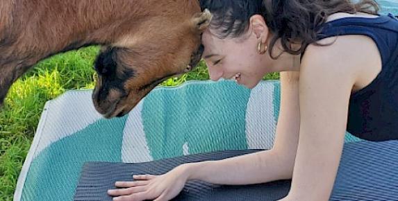Goat Yoga at Charlie's Acres Farm Animal Sanctuary