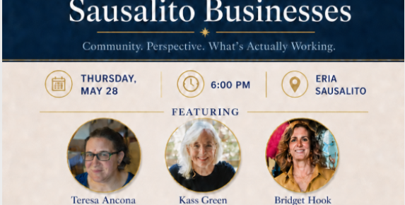 Sausalito Chamber of Commerce and ERIA waterfront mixer featuring local business leaders, community conversation, light bites, and a welcome glass of bubbly.